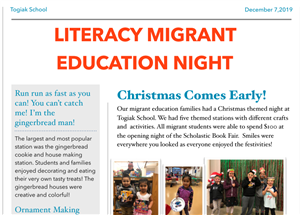Screenshot of Family Night Newsletter 
